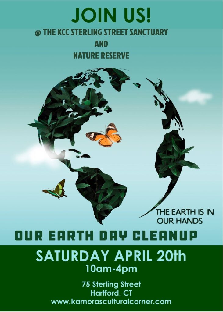 image of earth with continents made of leaves with butterflies